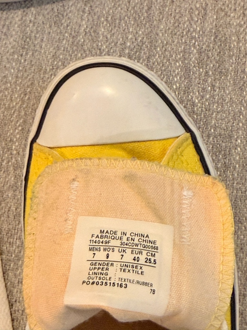 Converse Yellow Canvas Low-Top Sneakers - Picture 6 of 7
